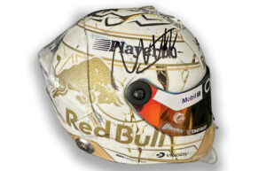Max Verstappen signed scale model helmet 2024 World Champion