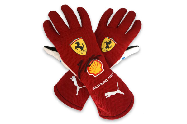 2025 Official signed authentic Charles Leclerc gloves from Ferrari F1 team