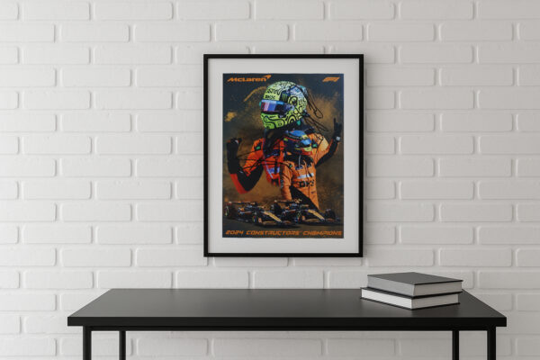 Poster 2024 Mclaren F1 Team signed by Lando Norris and Oscar Piastri