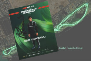 Autograph card 2025 Saudi Arabia GP  signed by Kimi Antonelli