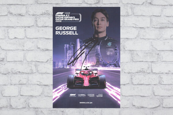 Autograph card. 2024 Qatar GP - signed by driver George Russell