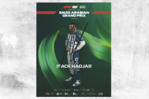 Autograph card. 2025 Saudi Arabian GP  - signed by driver Isack Hadjar