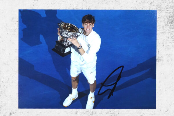 Photograph "2025 Australian Open Winner"  signed by Jannik Sinner