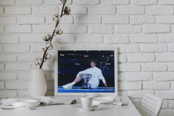 Photograph "2025 Australian Open Winner"  signed by Jannik Sinner