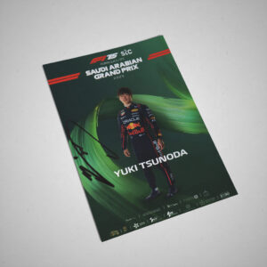 Autograph card. 2025 Saudi Arabian GP  - signed by driver Yuki Tsunoda