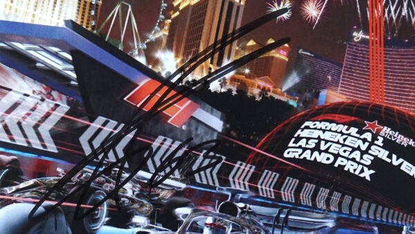 Poster. 2024 Las Vegas GP  - signed by driver George Russell