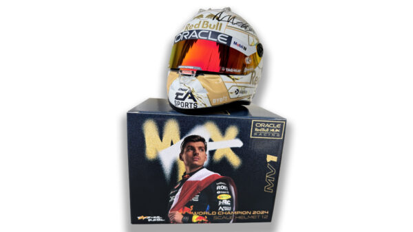 Max Verstappen signed scale model helmet 2024 World Champion
