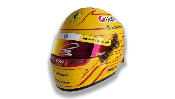 Lewis Hamilton signed model helmet Ferrari F1 Team 2005