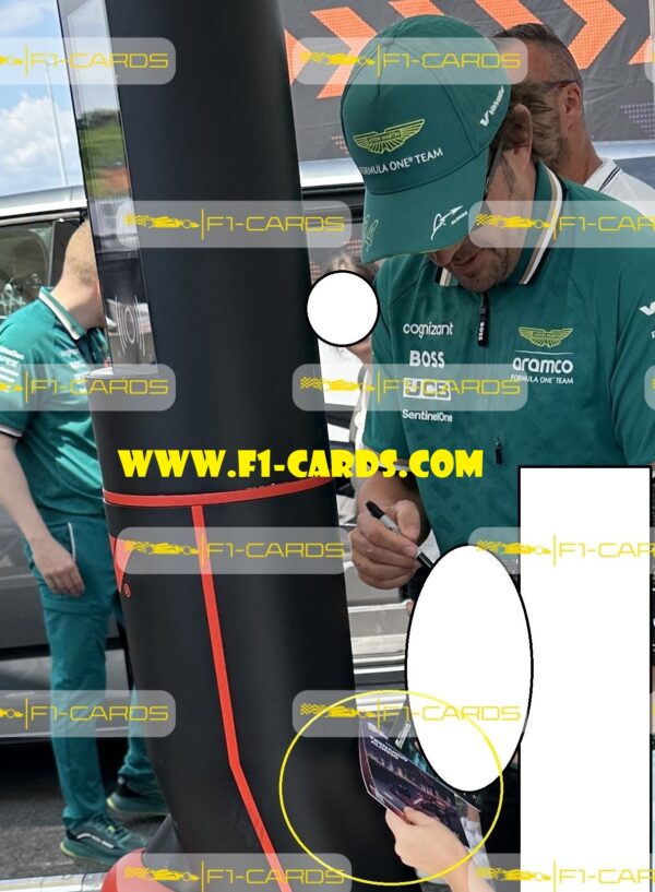 Autograph card. 2023 Qatar GP - signed by driver Fernando Alonso