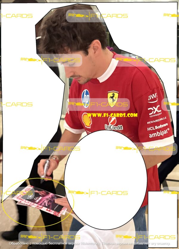 Autograph card. 2025 Qatar GP  - signed by driver Charles Leclerc