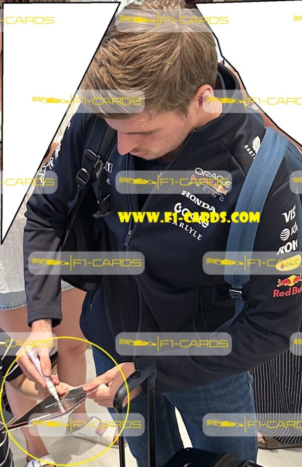 Autograph card. 2025 Azerbaijan GP  - signed by driver Max Verstappen