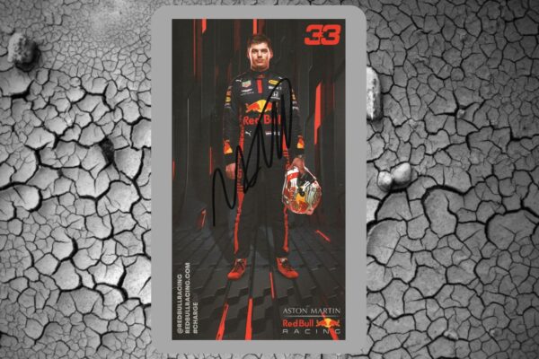Autograph card. 2020 Red Bull F1 Team - signed by driver Max Verstappen