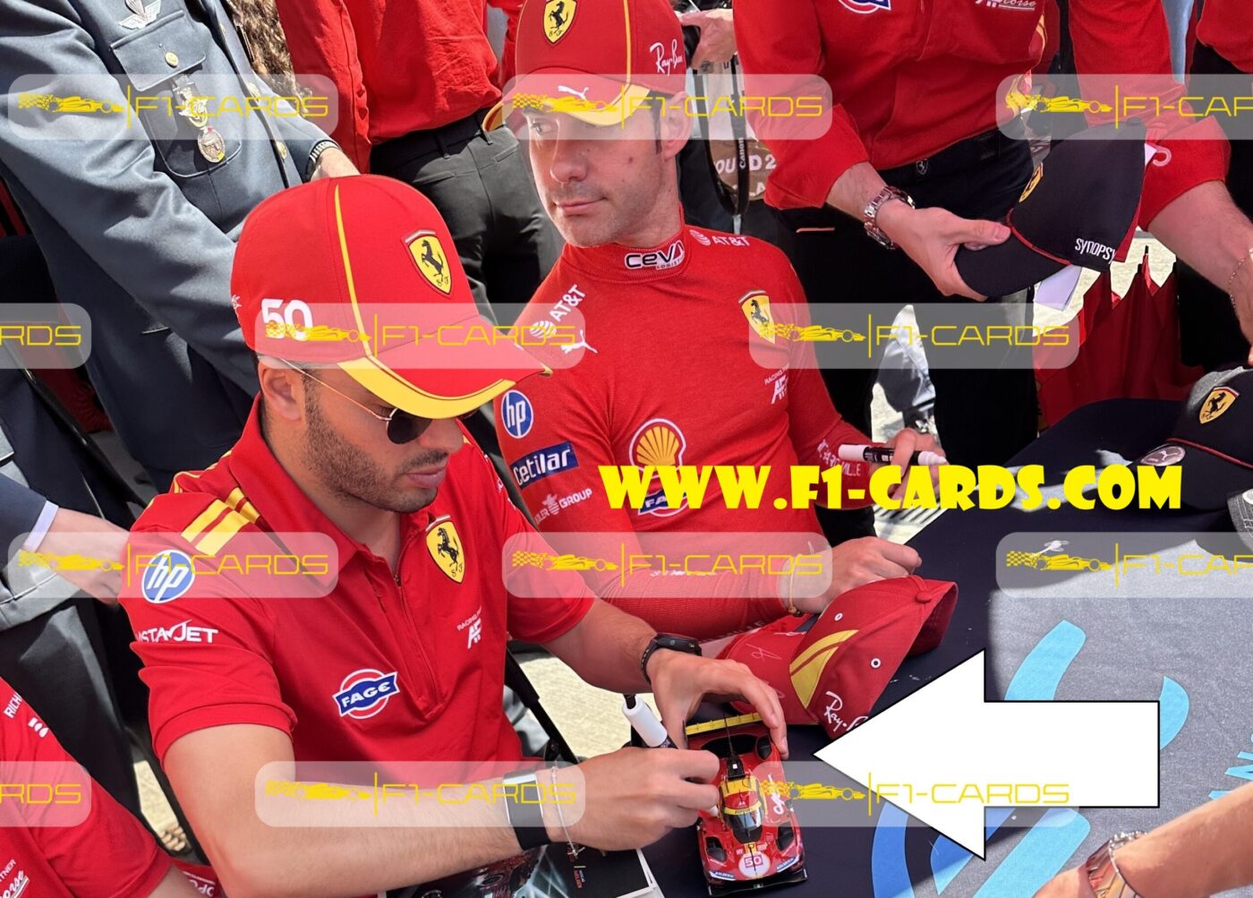 IMG_1038 (1) Antonio Fuoco, Miguel Molina, Nicklas Nielsen signed 24H Le Mans model car Ferrari 2024