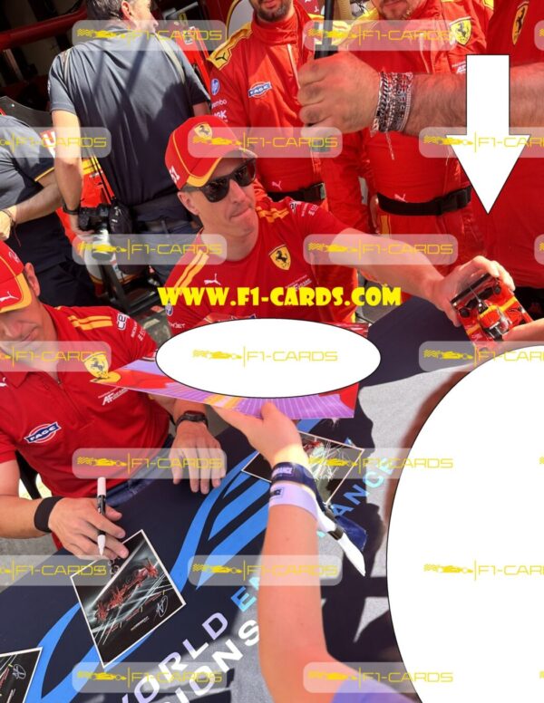 Antonio Giovinazzi, Alessandro Pier Guidi, James Calado signed 24H Le Mans model car Ferrari 2023