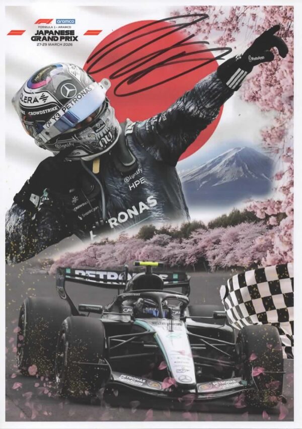 Poster. 2026 Japanese GP Winner - signed by driver Andrea Kimi Antonelli