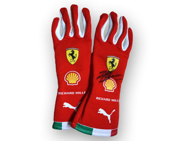 2026 Monza GP Official signed authentic Charles Leclerc gloves from Ferrari F1 team